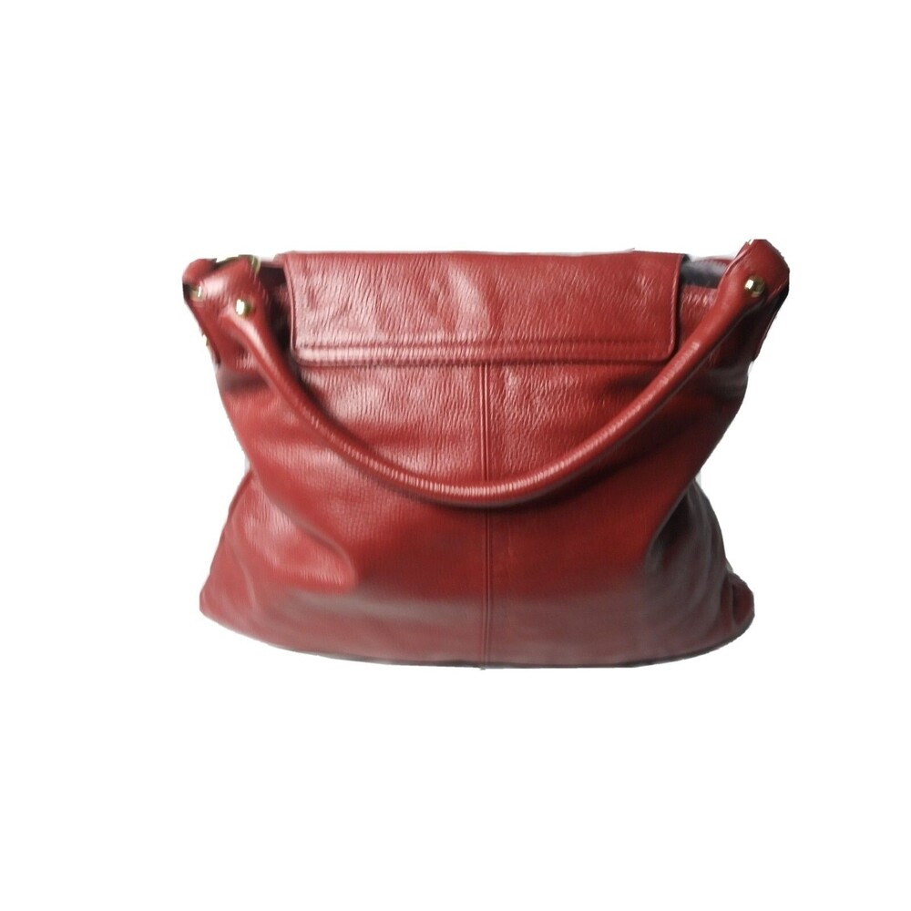 Onna Ehrlich Kelly Bag Red Leather Shoulder Bag Handbag - Picture 3 of 8
